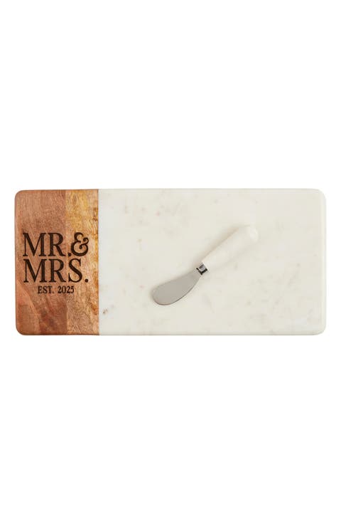 Mr. & Mrs. Est. 2025 Marble Cheese Board