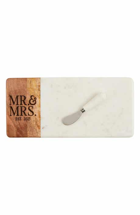 Mud Pie Mr. & Mrs. Est. 2025 Marble Cheese Board