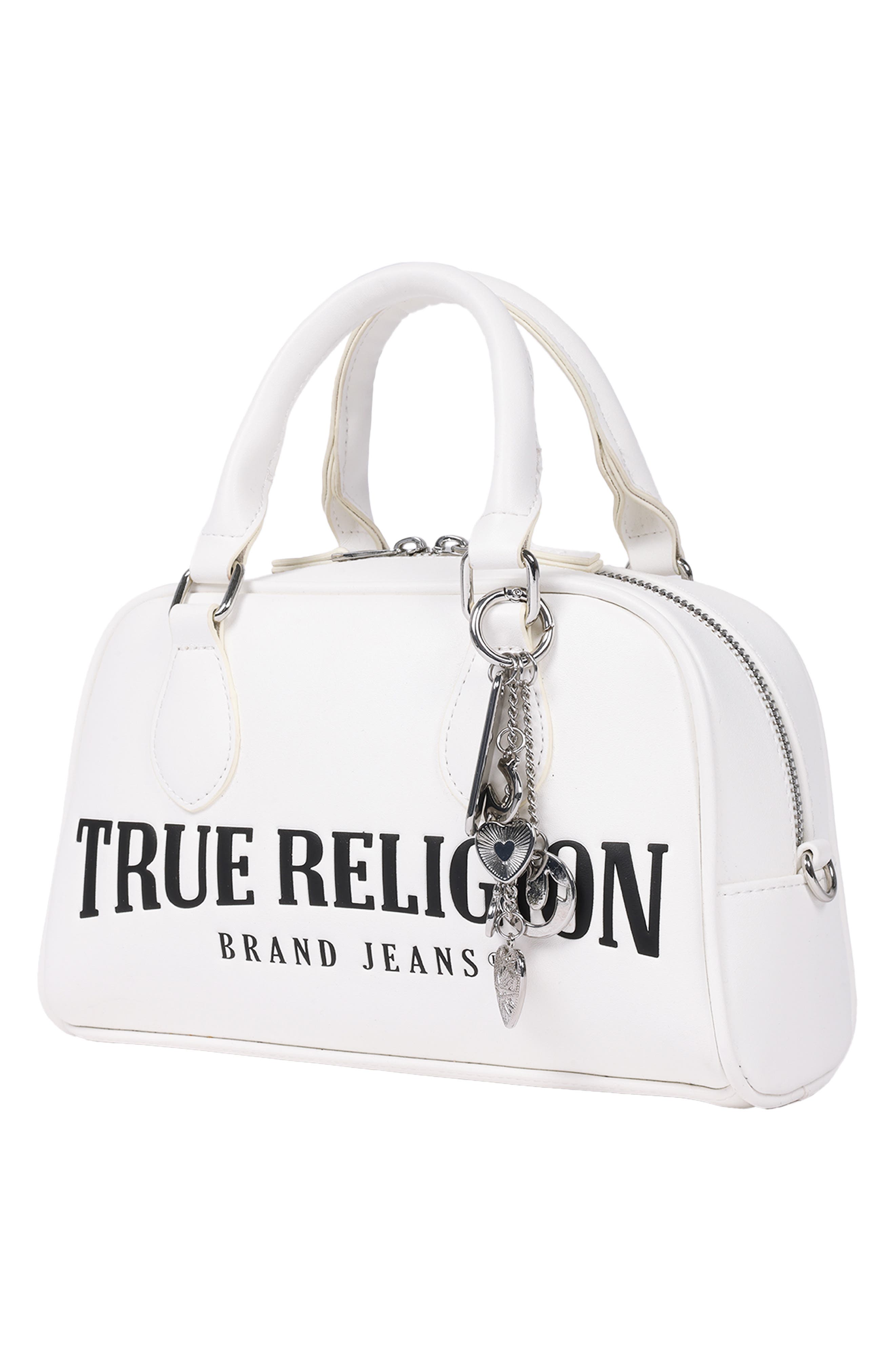 True Religion Bombe Logo Satchel, Alternate, color, 