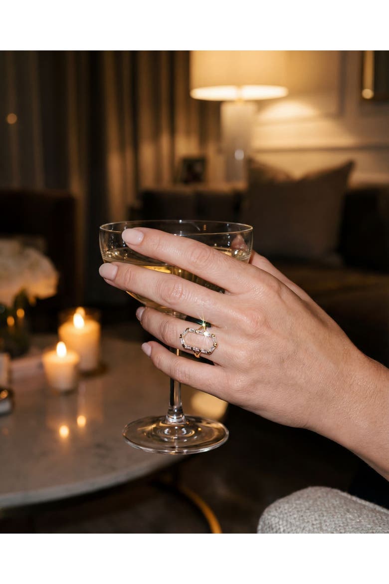 The James Ring, Alternate, color, Gold/White  CZ
