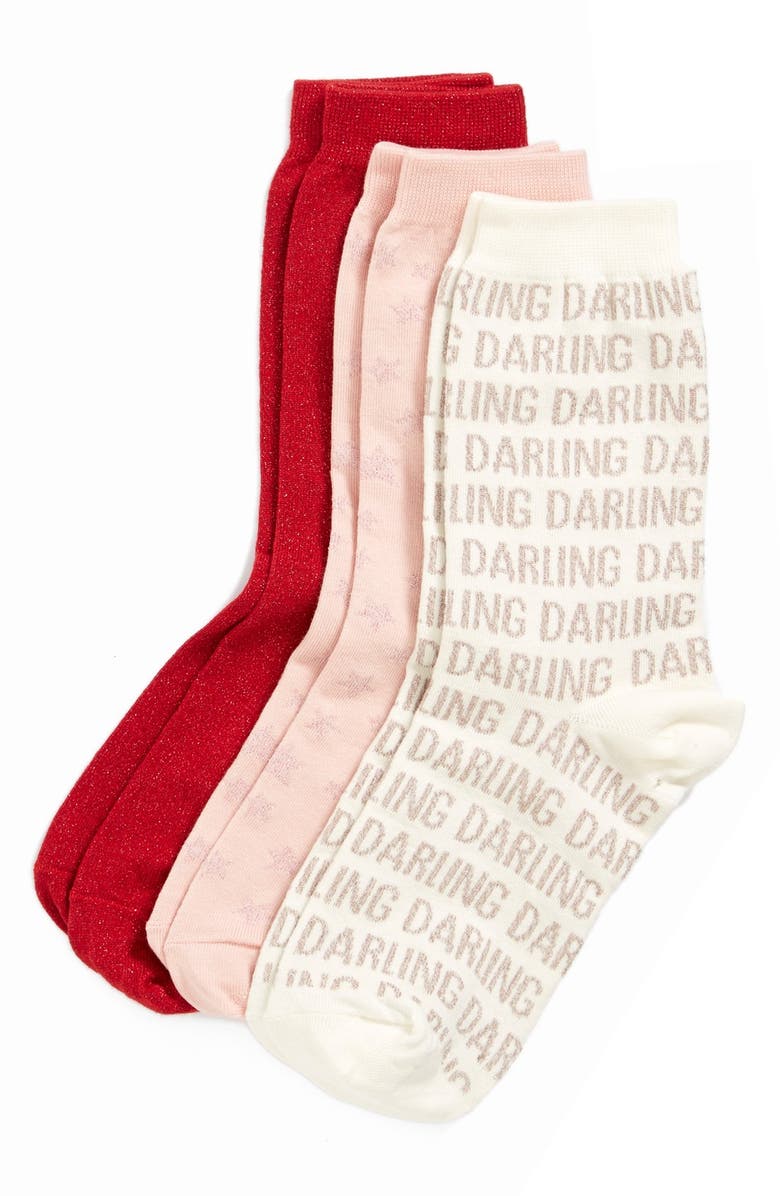 Kate Spade New York 'day' boxed socks, Alternate, color, 