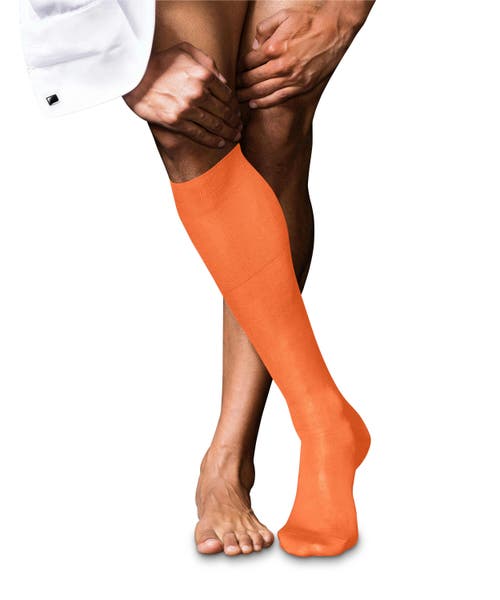 Falke No. 9 Egyptian Cotton Luxury Dress Socks In Orange