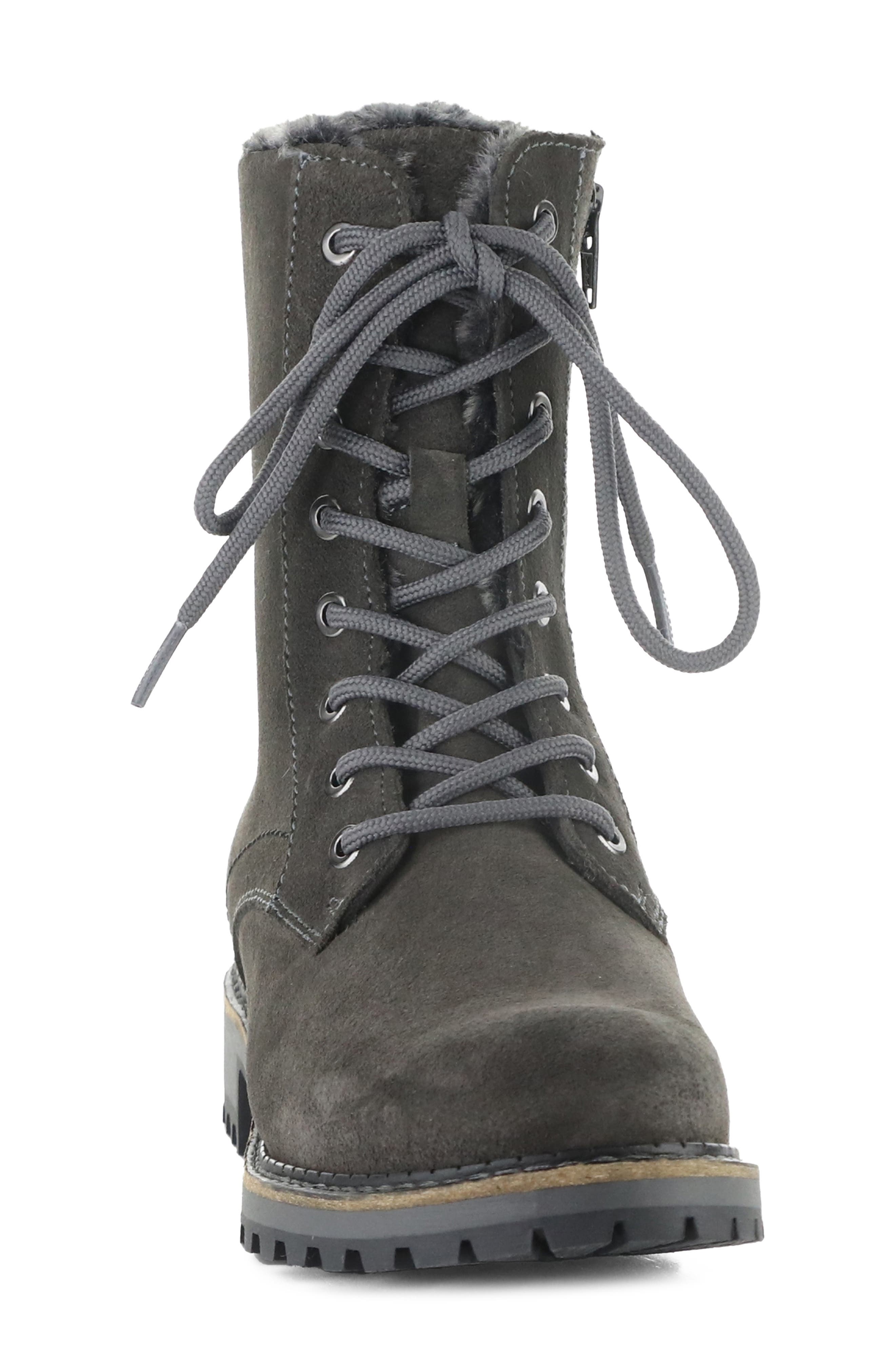 Cyrus Leather Boot with Faux Fur Trim, Alternate, color, ANTHRACITE