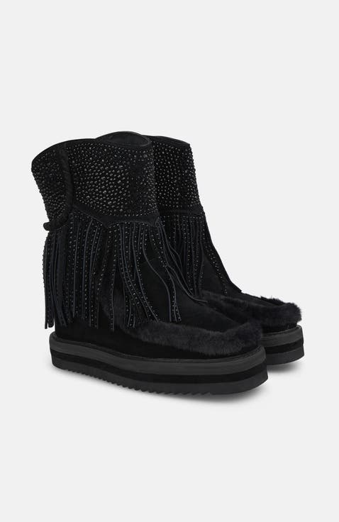 Fur Fringed Bootie