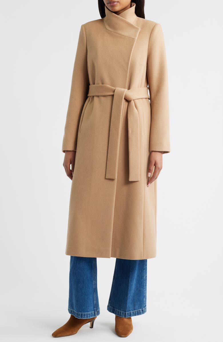 Sam Edelman Stand Collar Wrap Coat | Nordstrom