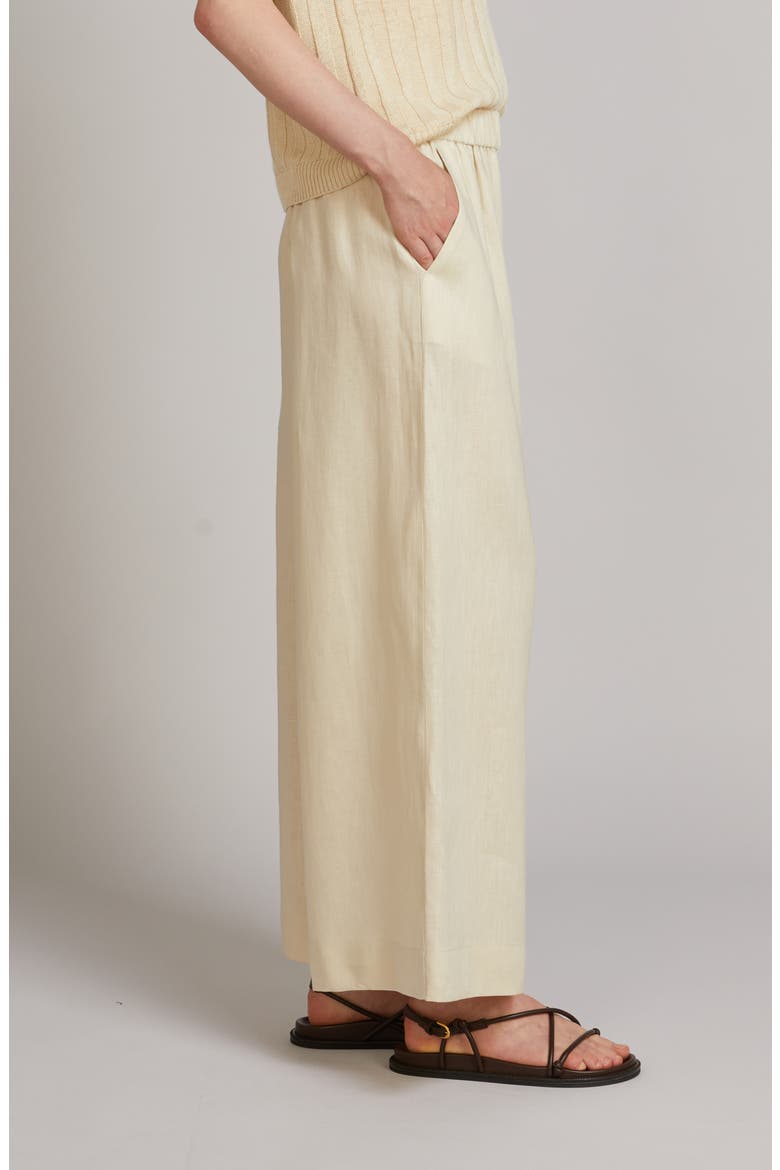 Canneti Wide Leg Linen Canvas Pants, Alternate, color, MILK