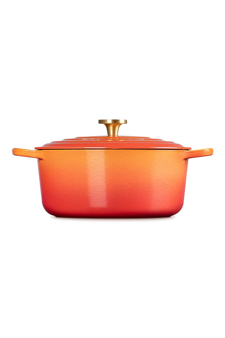 Signature 7.25-Quart Round Enamel Cast Iron Dutch Oven, Alternate, color, FLAMME DOREE
