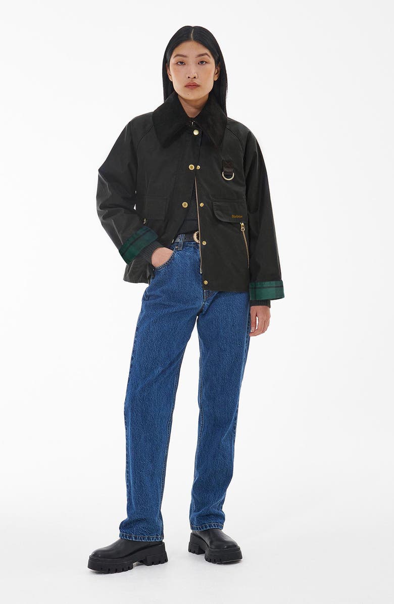 Barbour Catton Waxed Cotton Jacket, Alternate, color,