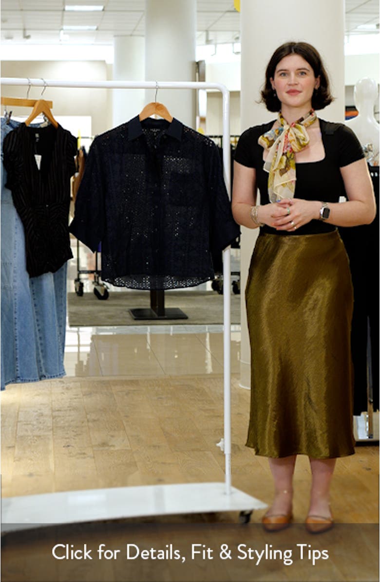 Lucia Eyelet Ramie Button-Up Shirt, sales video thumbnail