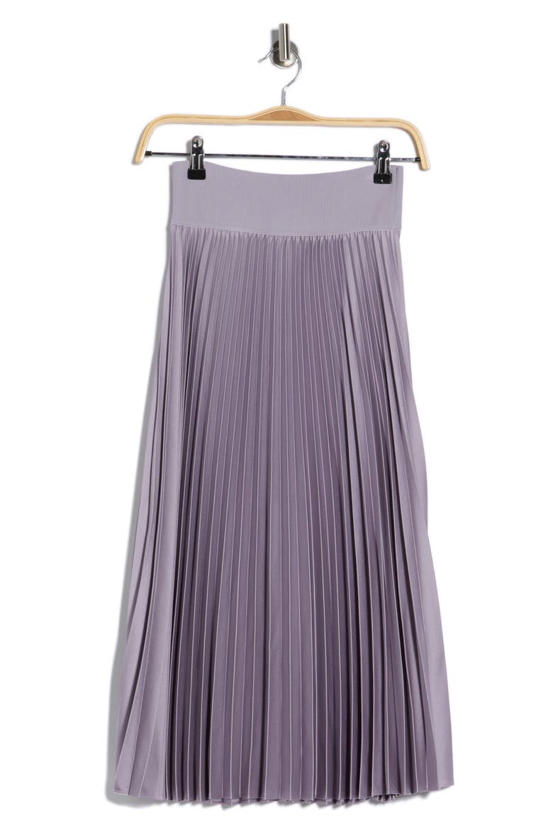 Dorothea Ribbed Pleated A-Line Skirt, Alternate, color, MINIMAL GRAY