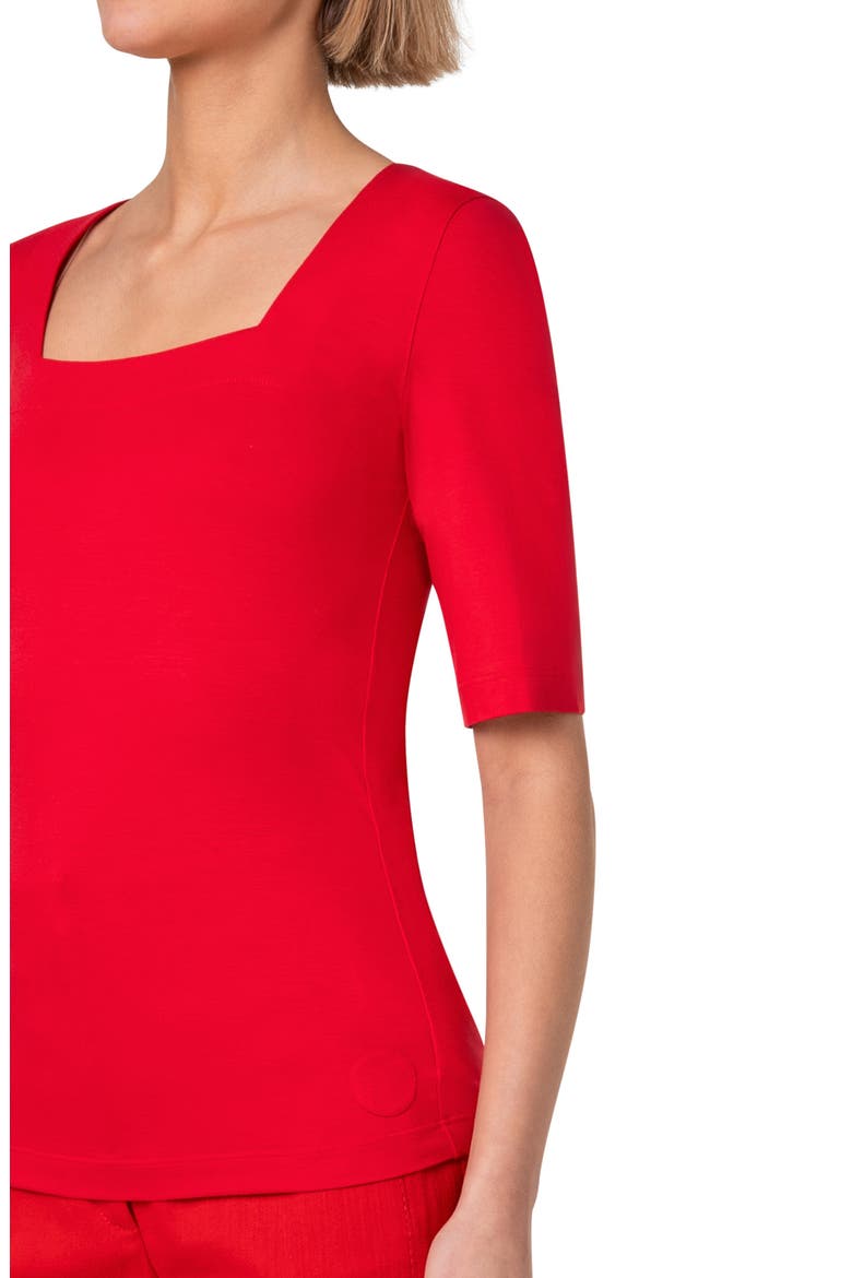 Square Neck Knit Top, Alternate, color, RED