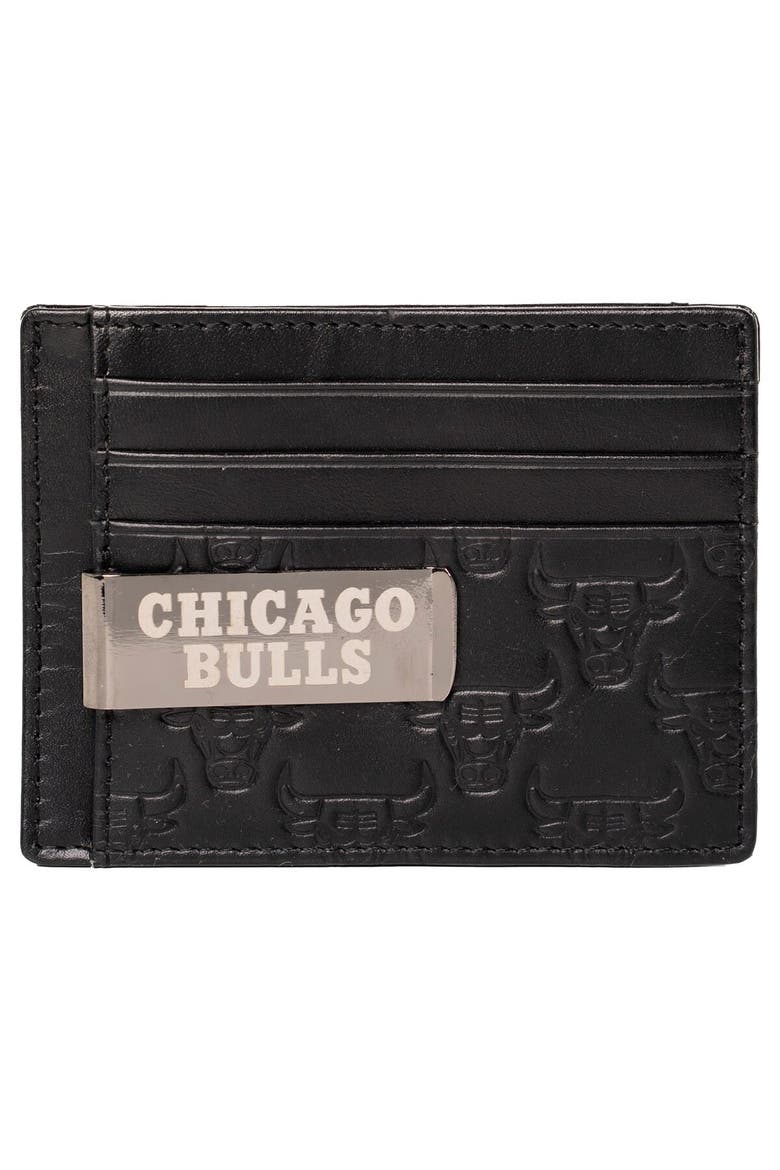 Black Chicago Bulls Sanford Front Pocket Wallet with Money Clip, Main, color, Black