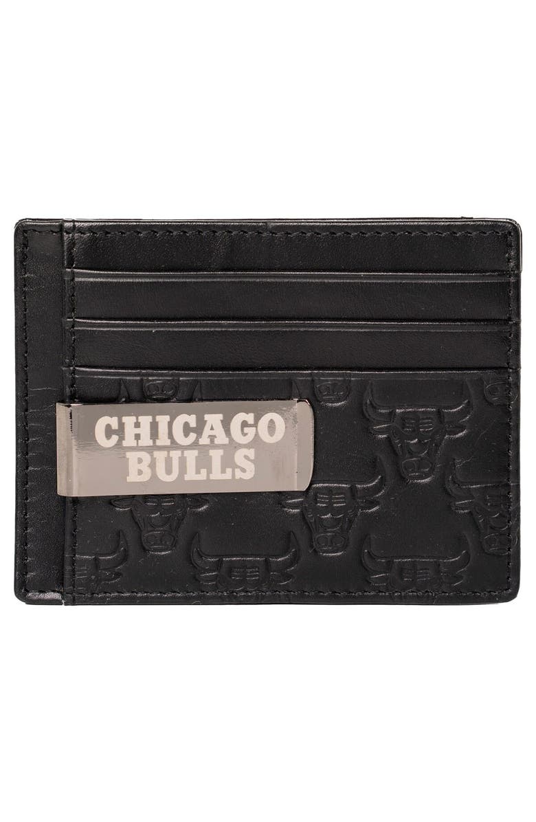 LUSSO Black Chicago Bulls Sanford Front Pocket Wallet with Money Clip, Main, color, Black