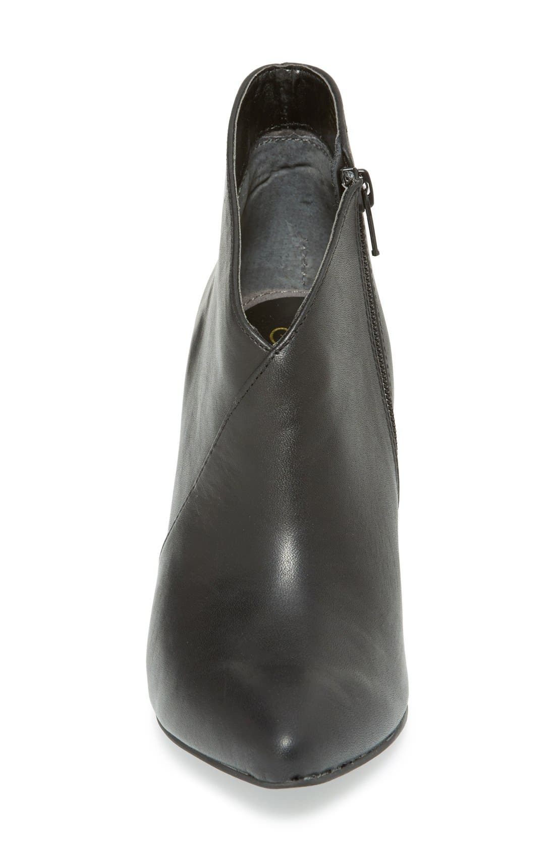 'Impatient' Leather Bootie, Alternate, color, BLACK