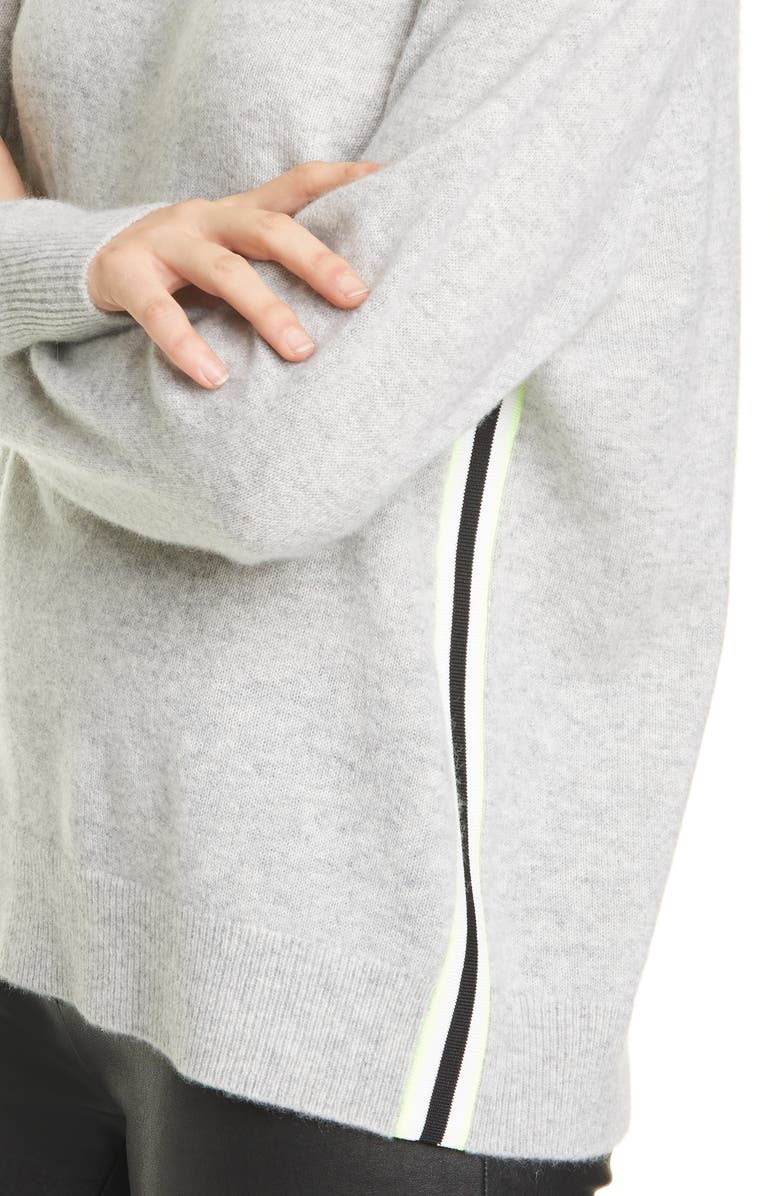 Alice + Olivia Moira Side Stripe Cashmere Blend Sweater, Alternate, color,