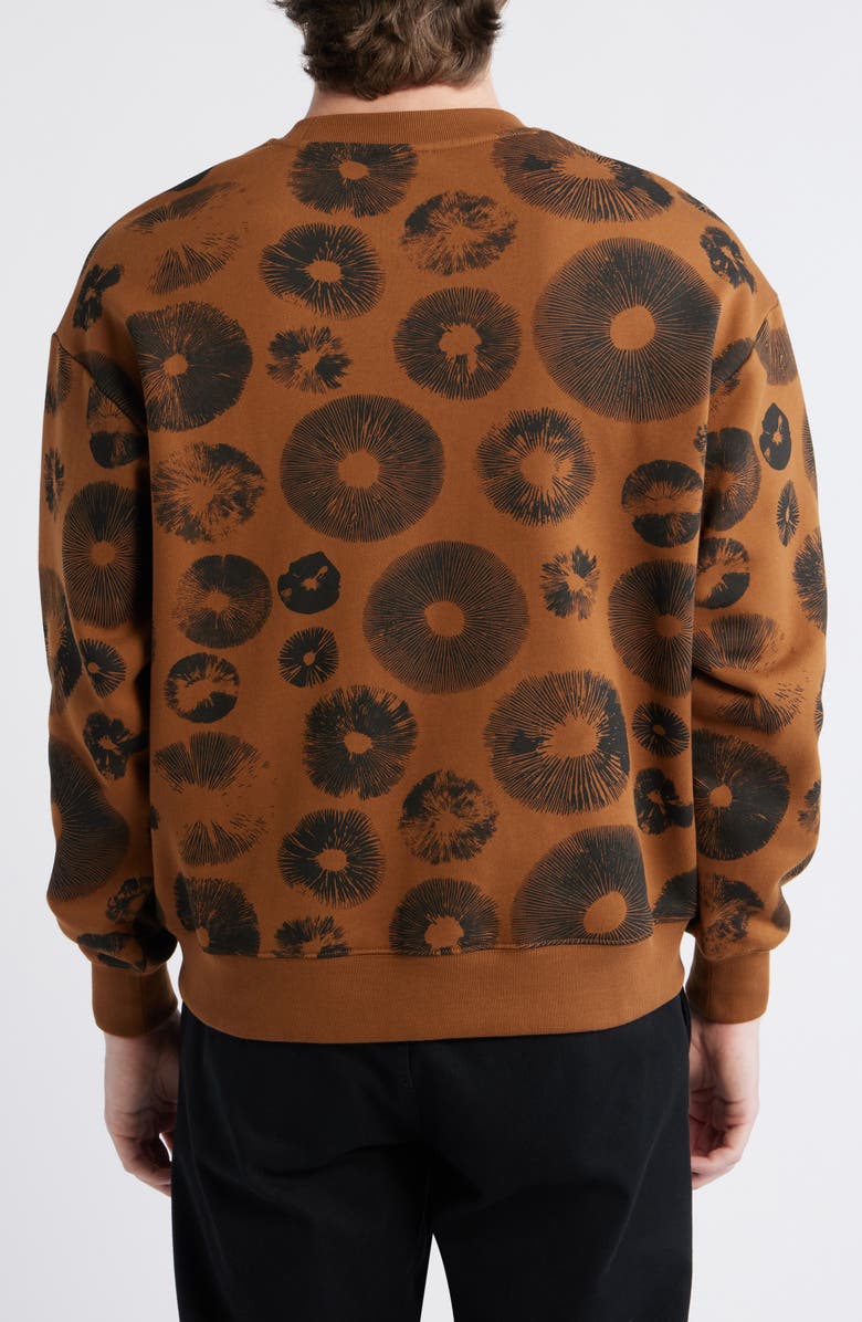 Malbon Golf Range Foraging Print Sweatshirt, Alternate, color, Pecan