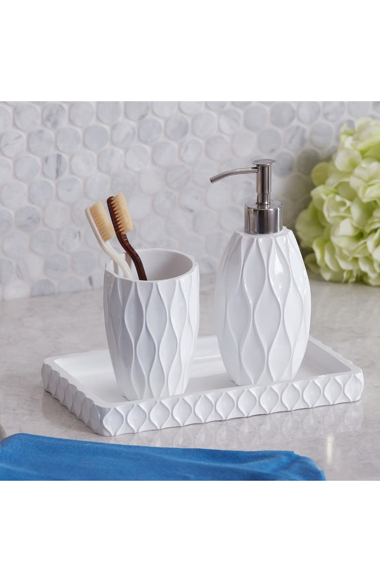 ROSELLI TRADING COMPANY Wave 3-Piece Bathroom Set, Alternate, color, White