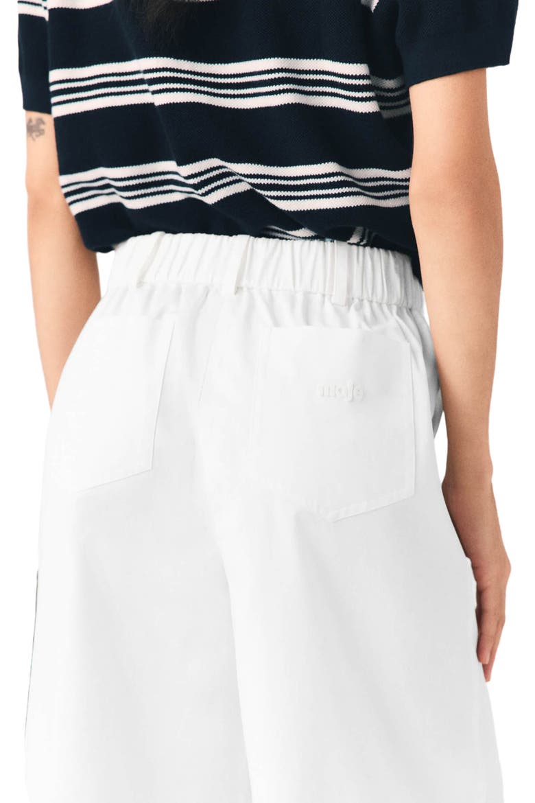 Wide-leg cotton trousers, Alternate, color, White