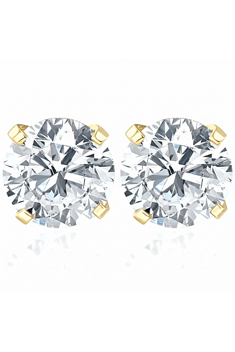 1 Carat (ctw) Diamond Studs in 14k or Gold Lab Grown, Main, color, 14k Yellow Gold