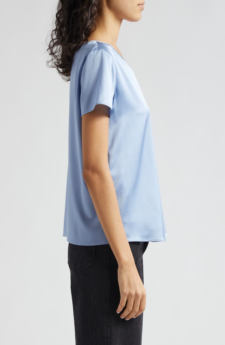 Emporio Armani Silk Satin T-Shirt, Alternate, color, Solid Light/ Pastel Blue