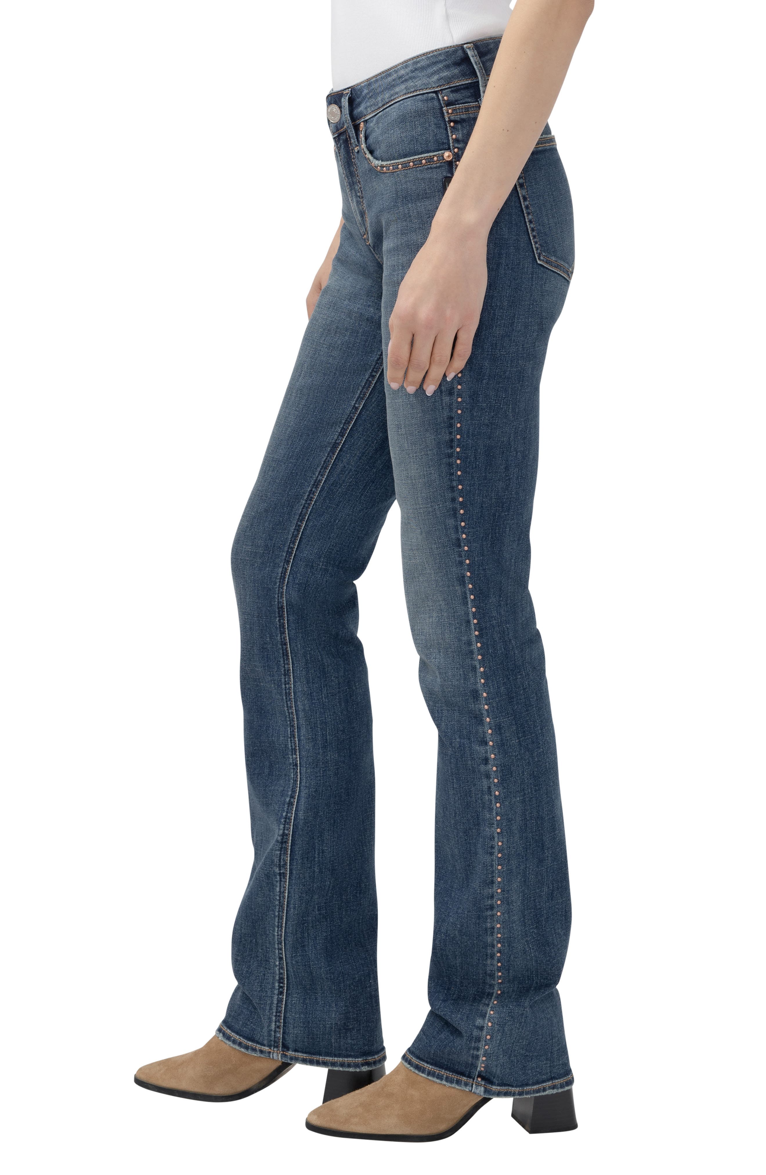 Silver Jeans Co. Suki Embellished Curvy Mid Rise Slim Bootcut Jeans ...