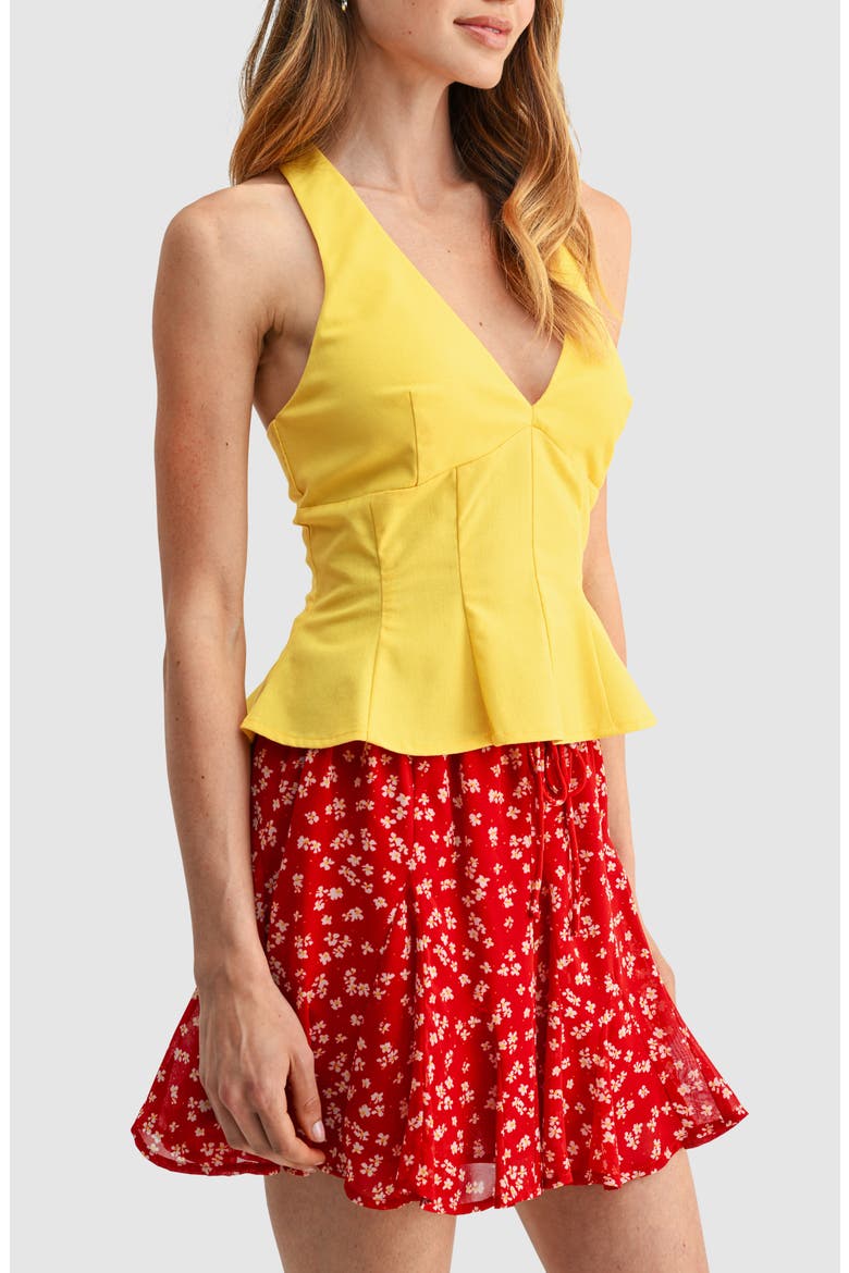 Halter Peplum Top, Alternate, color, YELLOW