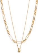 Nordstrom Set of 2 Demi Fine Two Tone Chain & Pendant Necklace