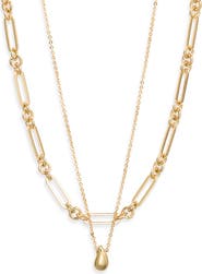Nordstrom Set of 2 Demi Fine Two Tone Chain & Pendant Necklace