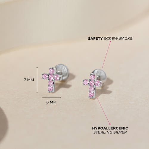 Shop In Season Jewelry The Cross Earrings In Pink