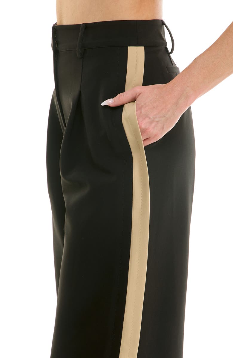 Socialite Wide Leg Side Stripe Pants, Alternate, color, Black Tan