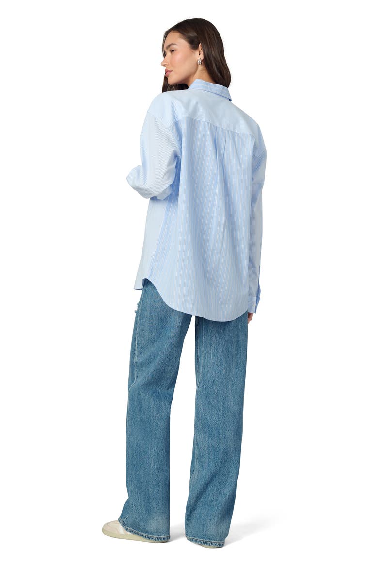 Relaxed Fit Stripe Button-Down Shirt, Alternate, color, BLUE/ WHITE STRIPE