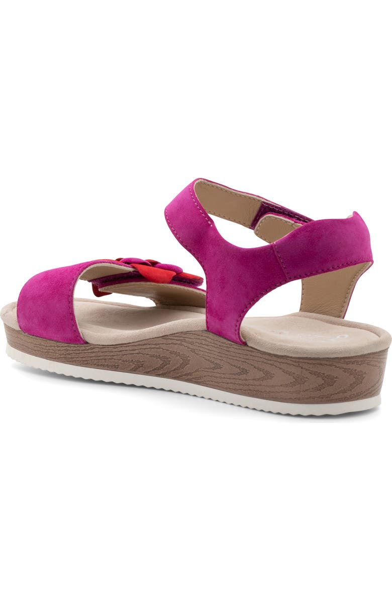 ara Flower Ankle Strap Sandal, Alternate, color, Pink/Red Kid Suede