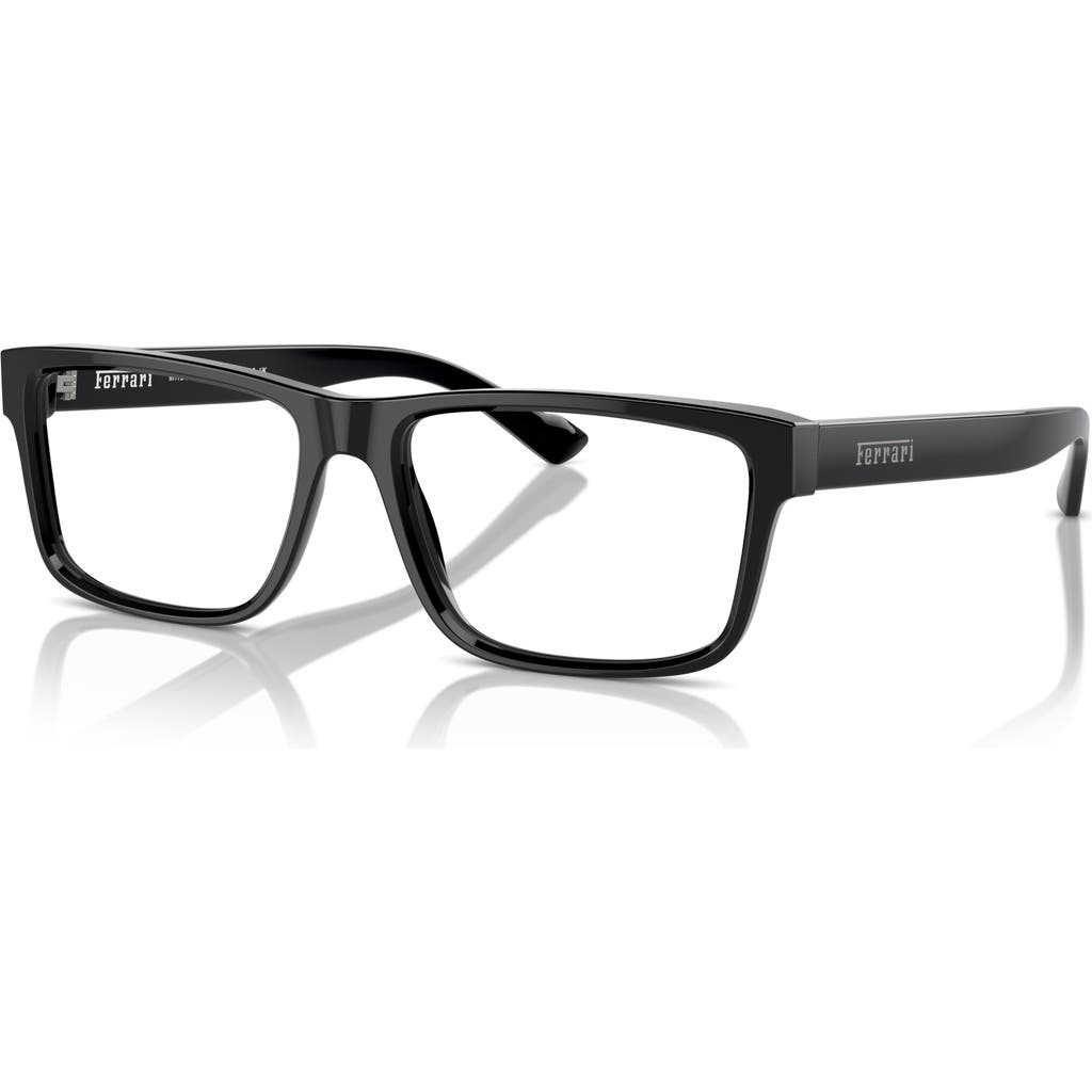 Ferrari 55mm Rectangle Optical Glasses In Black