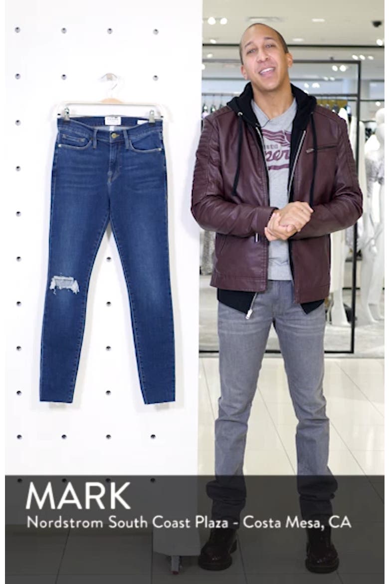 Le Skinny de Jeanne Ripped Raw Hem Ankle Jeans video