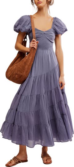 Sundrenched Smocked Puff Sleeve Maxi Dress