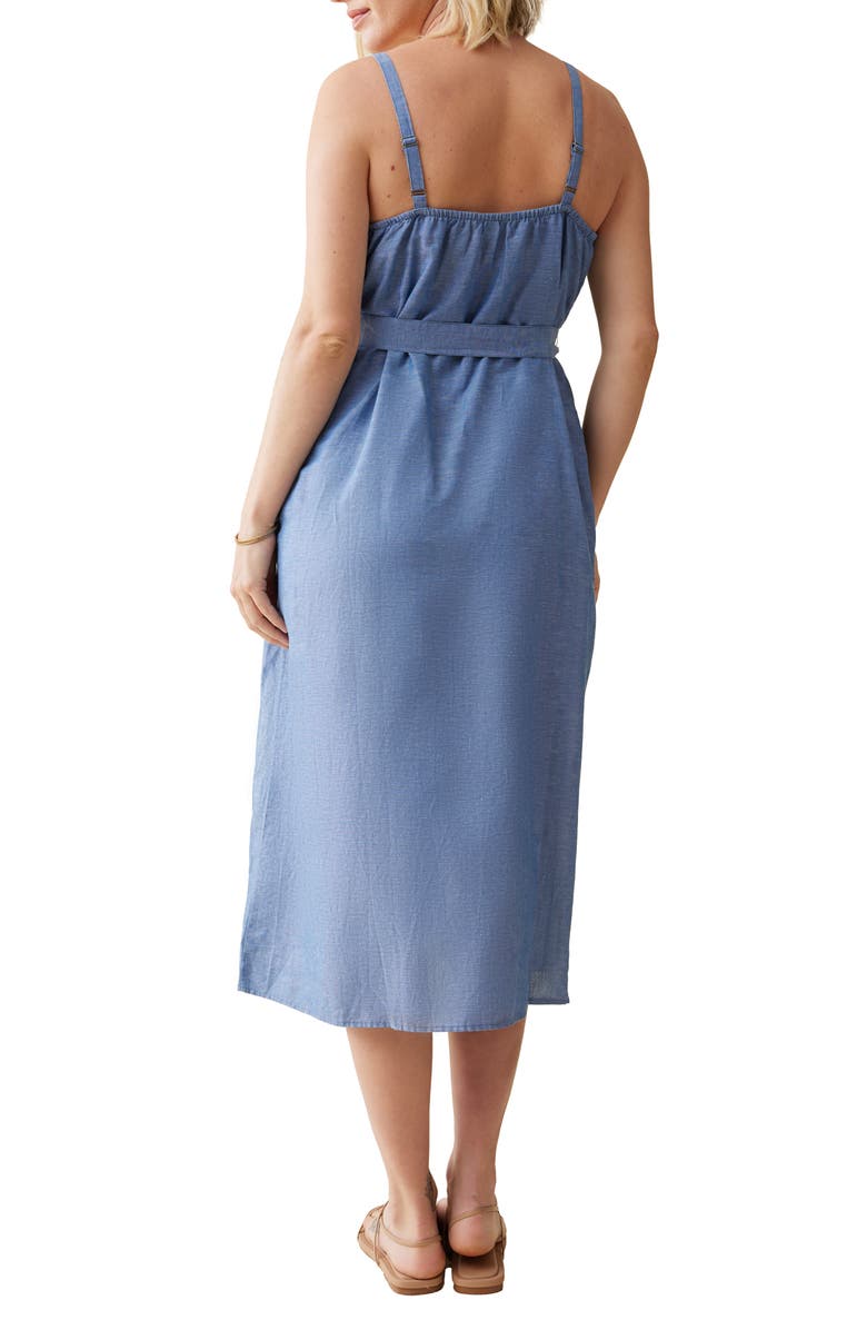 Ingrid & Isabel<sup>®</sup> Sleeveless Chambray Maternity Shirtdress, Alternate, color, Chambray