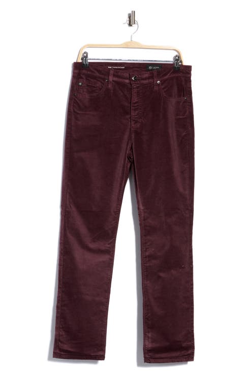 Mari Mid Rise Slim Straight Leg Velvet Jeans