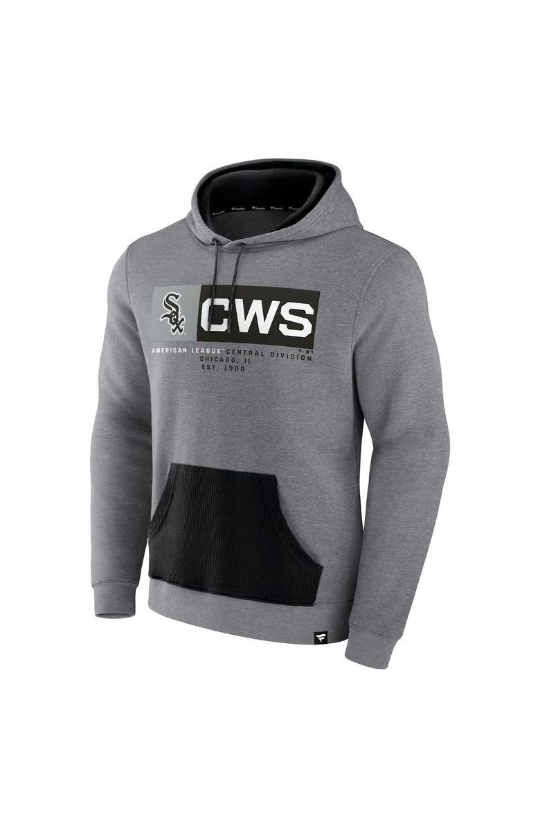 FANATICS Men's Fanatics Branded Heathered Gray Chicago White Sox Iconic Steppin Up Fleece Pullover Hoodie, Alternate, color, 