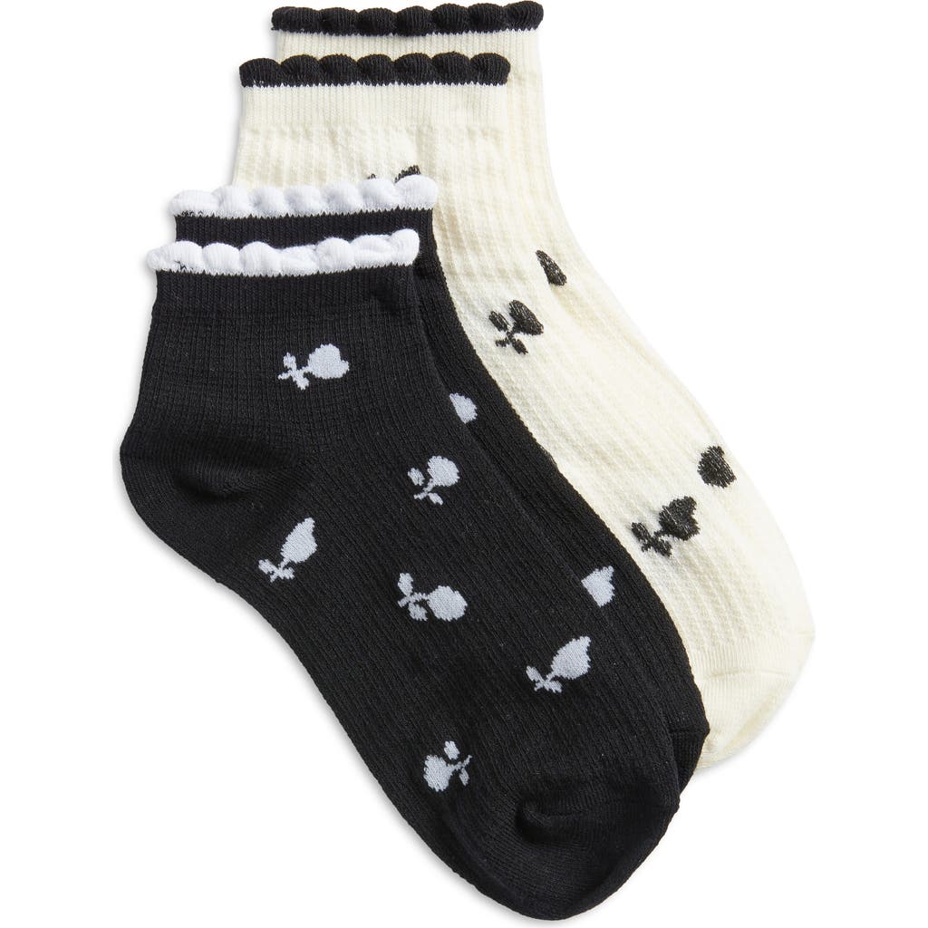 Stems 2-pack Textured Flora Ankle Socks