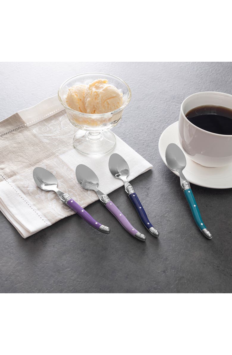 FRENCH HOME 4-Piece Coffee Spoon Set, Alternate, color, Plum Rose
