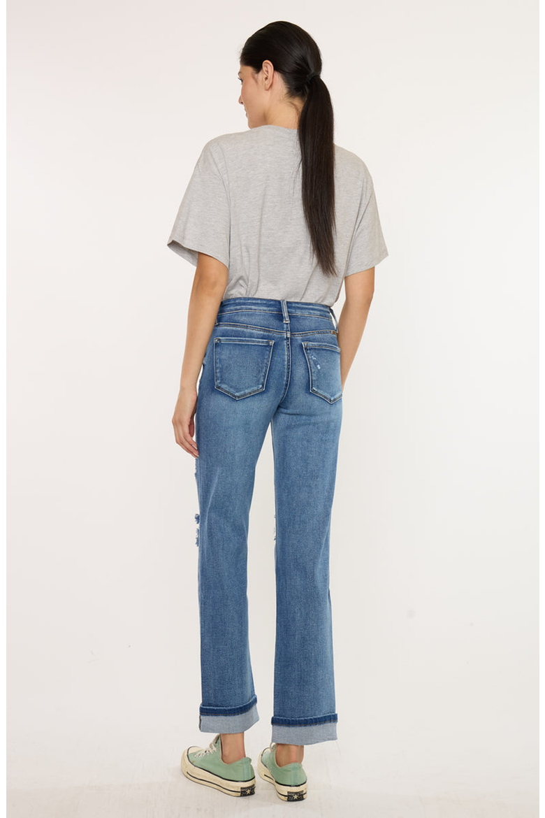 Carrie Essentials Mid Rise True Straight Jeans, Alternate, color, Medium Wash