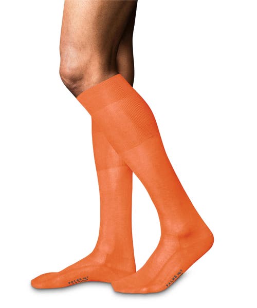Falke No. 9 Egyptian Cotton Luxury Dress Socks In Orange