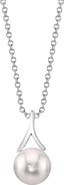 The Pearl Source 14K Gold Japanese Akoya Pearl Lindsey Pendant
