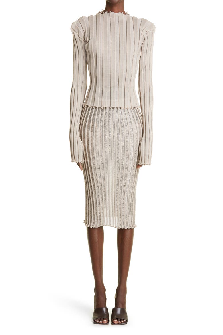 Katrine Ribbed Cotton Blend Sweater, Alternate, color, DUST