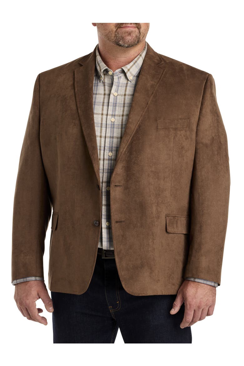 Big & Tall Faux-Suede Sport Coat, Main, color, CAMEL