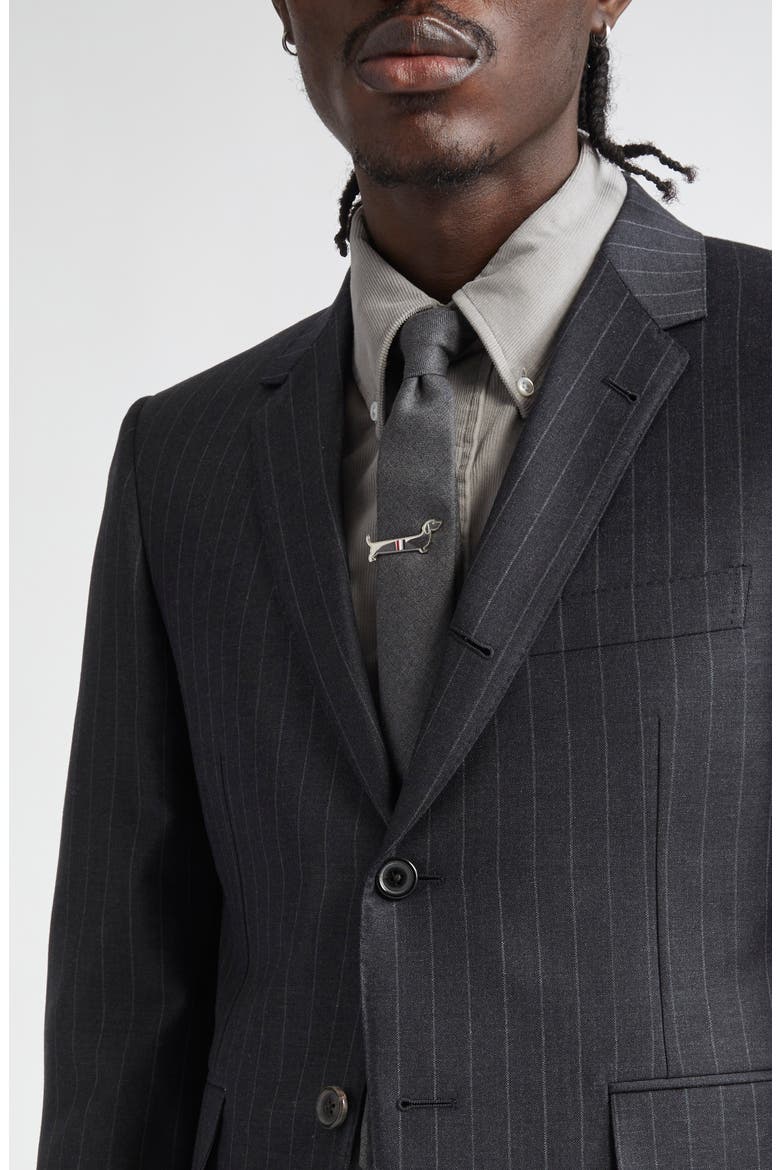 Fit 1 Pinstripe Wool Sport Coat, Alternate, color, DARK GREY