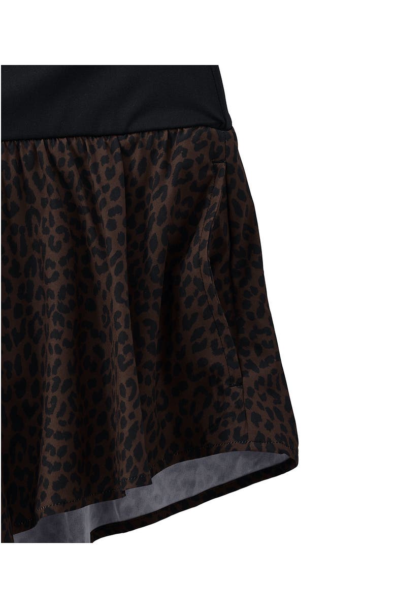 Lands' End 3" Pinchless Flutter Swim Short with Panty, Alternate, color, Brown Leopard