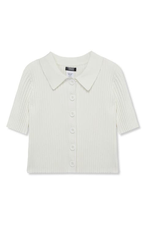 Kid's Rib Button-Up Top (Big Girl)