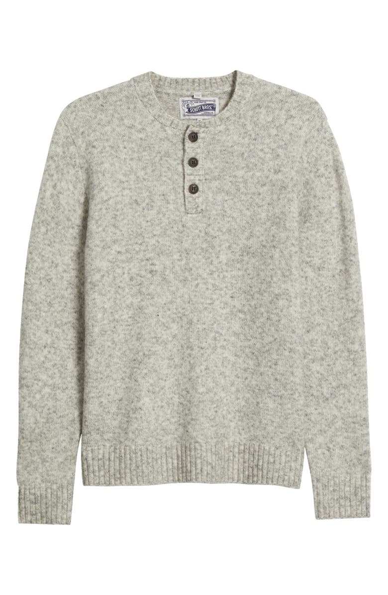 Schott NYC Tri-Blend Henley Sweater, Alternate, color, Cloud Grey