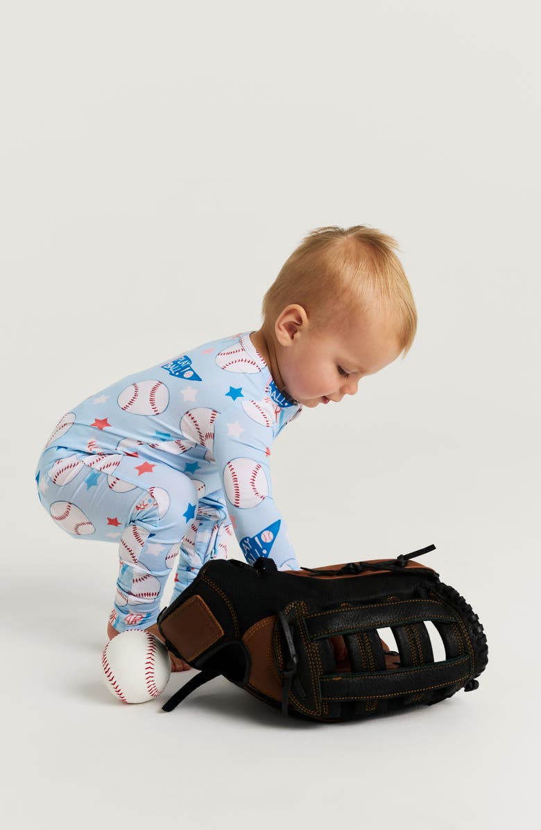 Posh Peanut Fitted Convertible One-Piece Pajamas, Alternate, color, Blue